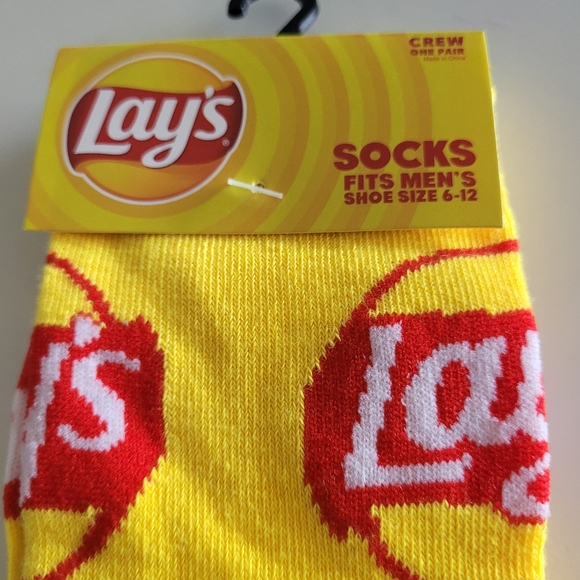 Lay's Potatoe Chips Fun Fashion Novelty Crew Socks Men's Crazy Wild Snack Fun - Picture 9 of 16